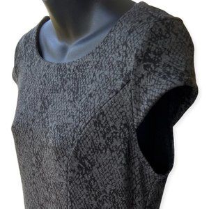 🌸4/$20🌸 George Grey Black Snakeskin Print Sheath Dress Cap Sleeve